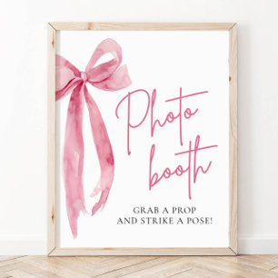 Waterverf Elegant Blush Roze Boog Foto Booth teken Poster
