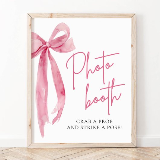 Waterverf Elegant Blush Roze Boog Foto Booth teken Poster