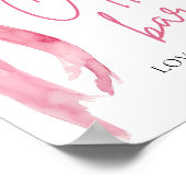 Waterverf Elegant Blush Roze Bow Coffee Bar Teken Poster (Hoek)