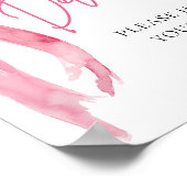 Waterverf Elegant Blush Roze Bow Drinken Teken Poster (Hoek)