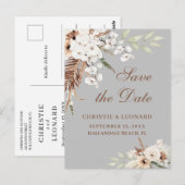 Waterverf Elegant Boho Wedding Save the Date Briefkaart (Voorkant / Achterkant)
