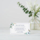 Waterverf Elegant Bouquet Wedding Reception Informatiekaartje (Staand voorkant)