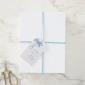 Waterverf Elegant Bow Lint Baby shower Cadeaulabel (Met Touw)