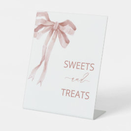Waterverf Elegant Bow Ribbon baby shower snoep a Reclamebord Met Voetstuk