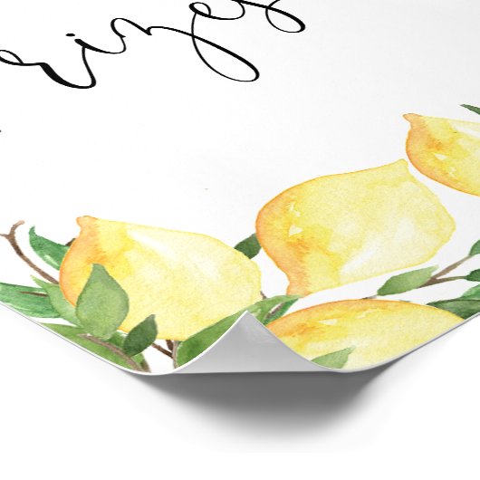 Waterverf Elegant Bruiloft Prijzen Bord Poster (Hoek)