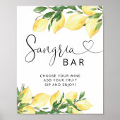 Waterverf Elegant Citroen Sangria Bar Bord Poster (Voorkant)
