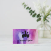 Waterverf Elegant Cleaning Service Visitekaartje (Staand voorkant)