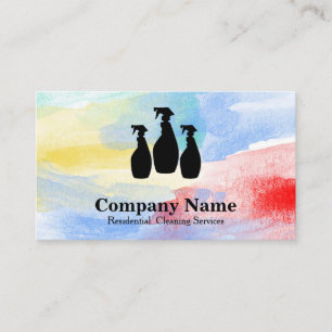 Waterverf Elegant Cleaning Service Visitekaartje