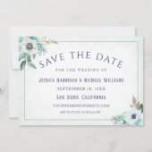 Waterverf Elegant Cute Anemone Flower Photo Save The Date (Achterkant)