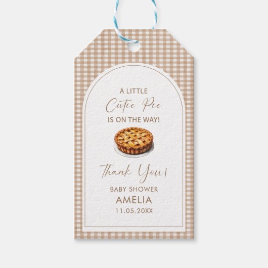 Waterverf Elegant Cutie Pie is onderweg Baby S Cadeaulabel (Voorkant)