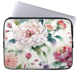 Waterverf elegant delicaat aziatisch floreel patro laptop sleeve