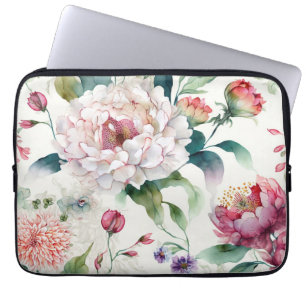 Waterverf elegant delicaat aziatisch floreel patro laptop sleeve