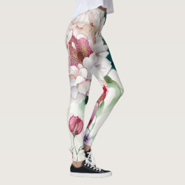 Waterverf elegant delicaat aziatisch floreel patro leggings