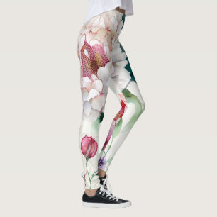 Waterverf elegant delicaat aziatisch floreel patro leggings