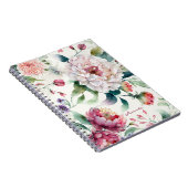 Waterverf elegant delicaat aziatisch floreel patro notitieboek (Rechterzijde)