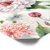 Waterverf elegant delicaat aziatisch floreel patro poster (Hoek)