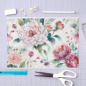 Waterverf elegant delicaat aziatisch floreel patro tissuepapier (Craft)