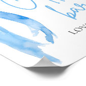 Waterverf Elegant Dusty Blue Bow Coffee Bar Sign Poster (Hoek)