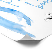 Waterverf Elegant Dusty Blue Bow Photo Booth Sign Poster (Hoek)