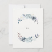 Waterverf Elegant Dusty Blue Floral rsvp (Achterkant)