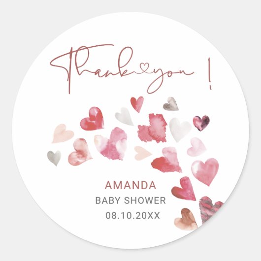 Waterverf Elegant een klein liefje is op de Ronde Sticker (Voorkant)