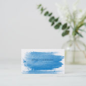 Waterverf Elegant Eenvoudig Splatter Blauw Visitekaartje (Staand voorkant)