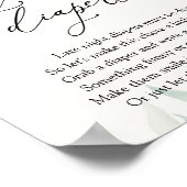 Waterverf Elegant Eucalyptus Late Night Diapers Poster (Hoek)