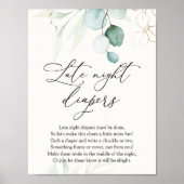 Waterverf Elegant Eucalyptus Late Night Diapers Poster (Voorkant)