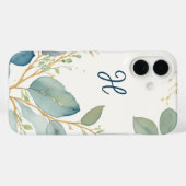 Waterverf Elegant Eucalyptus tak monogram Case-Mate iPhone Case (Achterkant (horizontaal))
