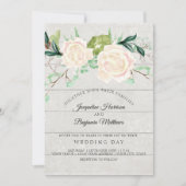 Waterverf Elegant Floral Ivory Roos Rustic Blooms Kaart (Voorkant)