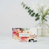 Waterverf Elegant Floral Modern Interior Designer Visitekaartje (Staand voorkant)