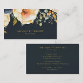 Waterverf Elegant Floral Modern Interior Designer Visitekaartje (Voorkant / Achterkant)