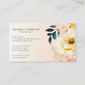 Waterverf Elegant Floral Modern Wedding Planner Visitekaartje (Achterkant)