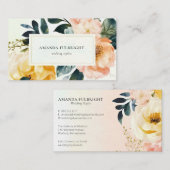 Waterverf Elegant Floral Modern Wedding Planner Visitekaartje (Voorkant / Achterkant)