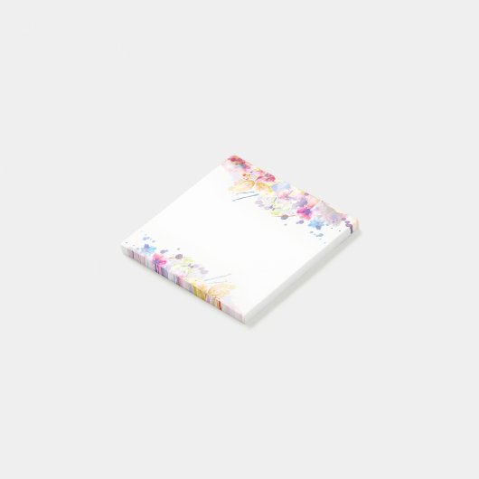 Waterverf Elegant Floral Pastel Post-it® Notes (Schuin)