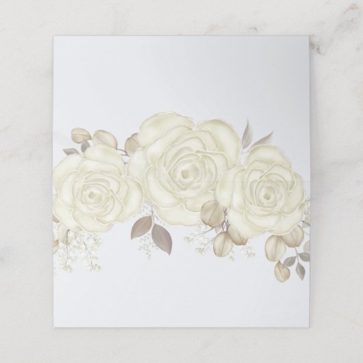 Waterverf Elegant Floral Roos Gold Greenery Plaatskaartje (Buitenkant ongevouwen)