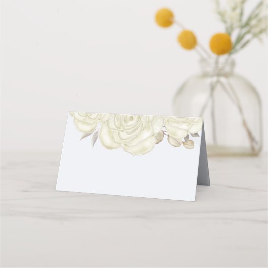 Waterverf Elegant Floral Roos Gold Greenery Plaatskaartje (Achterkant)