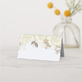 Waterverf Elegant Floral Roos Gold Greenery Plaatskaartje (Voorkant)