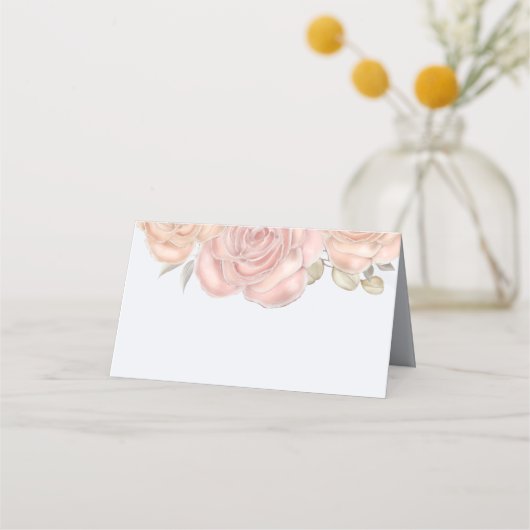 Waterverf Elegant Floral Roos Gold Greenery Plaatskaartje (Achterkant)