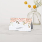 Waterverf Elegant Floral Roos Gold Greenery Plaatskaartje (Voorkant)