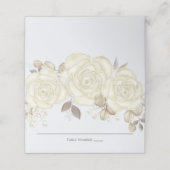 Waterverf Elegant Floral Roos Gold Greenery Place Plaatskaartje (Buitenkant ongevouwen)