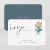 Waterverf Elegant Floral Wedding Rsvp Kaartje (Voorkant / Achterkant)