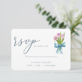 Waterverf Elegant Floral Wedding Rsvp Kaartje (Staand voorkant)