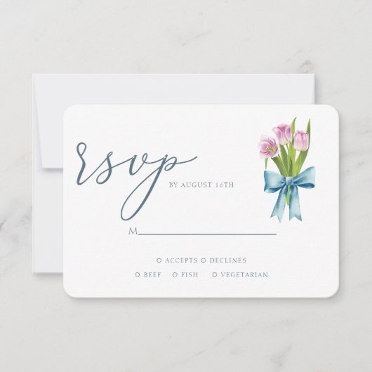 Waterverf Elegant Floral Wedding Rsvp Kaartje (Voorkant)
