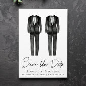 Waterverf Elegant Gay Wedding Tuxedo Save The Date