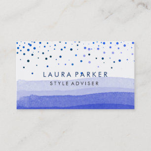 Waterverf Elegant Glitter Navy Blu Dunes Confetti Visitekaartje