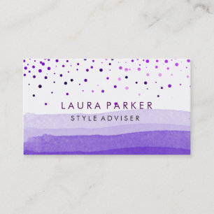 Waterverf Elegant Glitter Paarse Dunes Confetti Visitekaartje