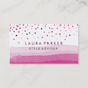 Waterverf Elegant Glitter Pink Dune Confetti Visitekaartje