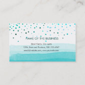 Waterverf Elegant Glitter Subtle SeaBlue Confetti Visitekaartje (Achterkant)