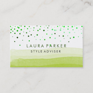 Waterverf Elegant Glitter Zee Green Confetti Visitekaartje